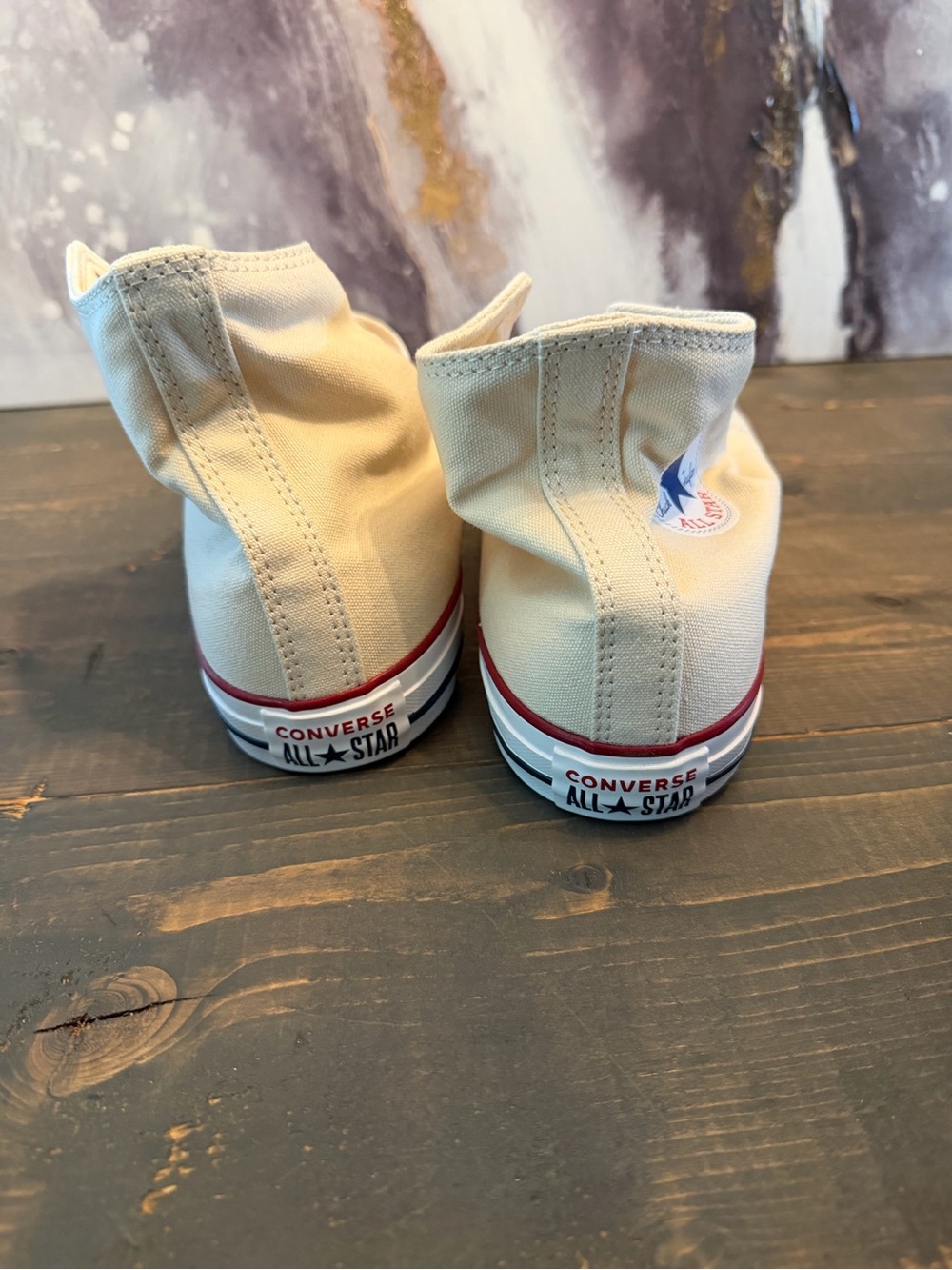 Converse Chuck Taylor All Star High Top Sneakers - Cream & Red Trim - Picture 3 of 4